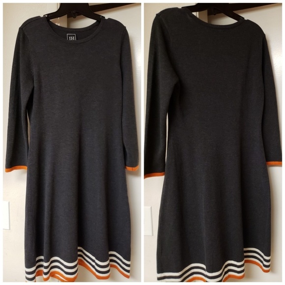 JH Longsleeve Sweater Dress w/ Stripe Trim S - Picture 6 of 9